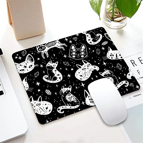 Rectangle Mouse Pad Witch's Cat, Cat and Sugar Skull Premium-Textured Custom Mouse Mat Design,Washable Mousepads Non-Slip Rubber Base Computer Mousepad Personalized for Wireless Mouse - color: TSP151