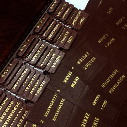 Bible Tabs for Women & Men Brown – 80 Gold Foil (66+14 Blank) - color: Brown