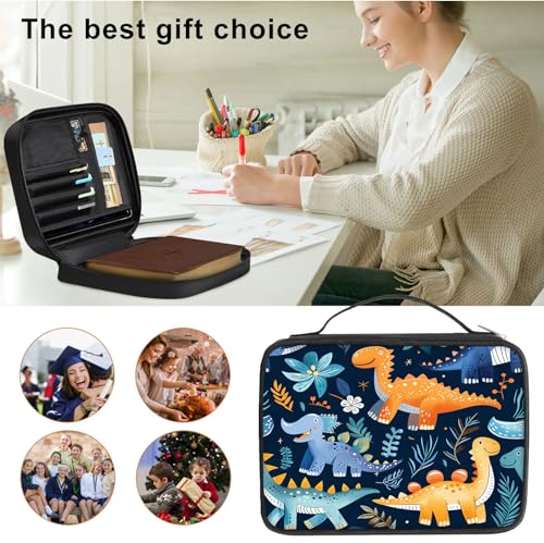 Bible Cover for Women Kids, Bible Carrying Case Church Bag Bible Protective with Zippered Back Pocket, Gift for Adults Lady Women Men, Dinosaur Pattern - color: Dinosaur Pattern