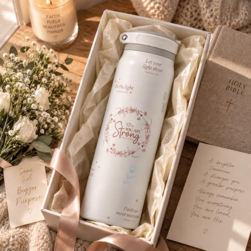 KEWIXY Christian Insulated Water Bottle with Straw, Easy Slide-Lock Lid - color: Christian, size: 32 Ounces
