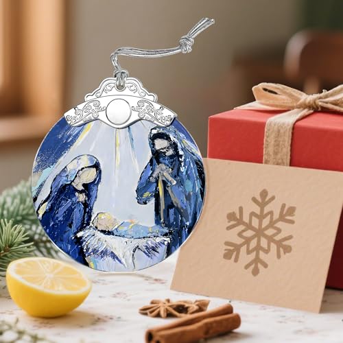 Stained Glass Christian Ornament, Nativity Christmas Ornaments, Christmas Decorations for Tree, Holiday Ornament, Christian Gifts, Religious Gifts, Gift Ideas & Xmas Gift