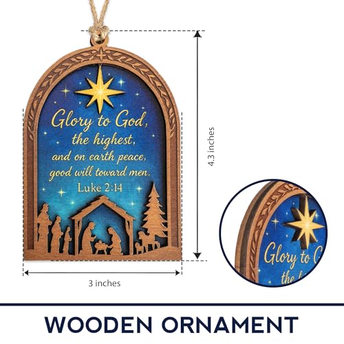 Christian Christmas Ornament 2026 - Religious Christmas Ornaments - Acrylic Ornament Christian Christmas Decor Gifts for Friends, cowoker, Men, Women, Office RUSATEN Tmlnativity - color: Nativity1