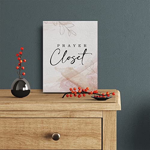 Christianity Watercolor Canvas Print Decor Prayer Closet Wall Painting Modern Home Posters Artwork Decoration 12”X15”(Framed) - color: Prayer Closet