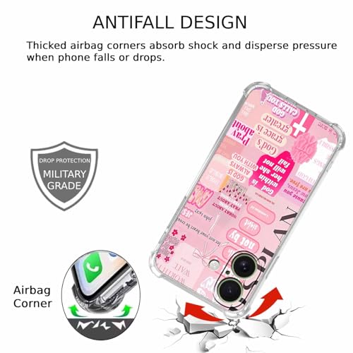 Christian Quotes Aesthetic Vintage Jesus Bible Verse Collage Pattern,Soft TPU Bumper Case for iPhone 17,#5 - color: Bible 5, size: iPhone 17