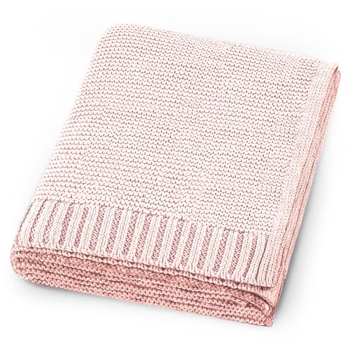 Organic Baby Blanket – 100% Organic Cotton | Ultra-Soft Breathable Newborn Receiving Blanket | Hypoallergenic, Chemical-Free | Unisex Baby Gift | 30x40 Inches (Pink) - color: Pink