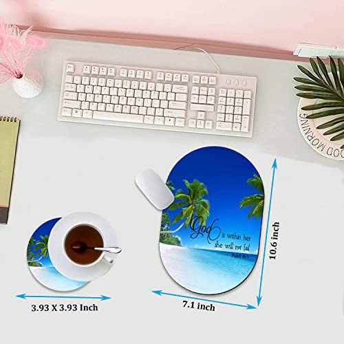 Personality Mouse Pad with Coaster Set, Shore Palms Tropical Beach Design Mouse Pad Non-Slip Rubber Gaming Mouse pad Computer Laptop - color: Color Leopard Print with Texture