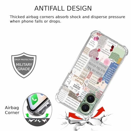 Christian Quotes Aesthetic Vintage Jesus Bible Verse Collage Pattern,Soft TPU Bumper Case for iPhone 17,#2 - color: Bible 2, size: iPhone 17
