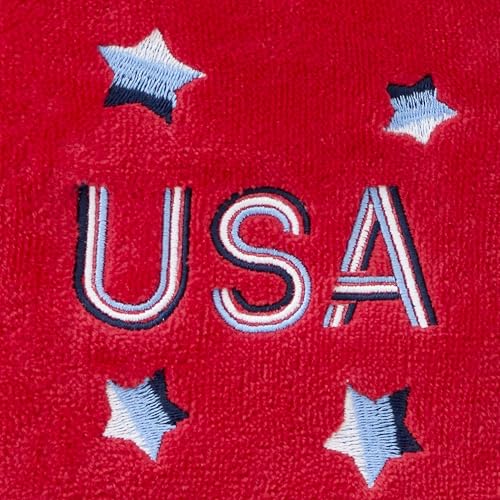 SKL Home USA Hand Towel Set-2pc, 100% Cotton, Embroidered, Red - color: Usa