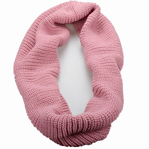 NEOSAN Womens Thick Ribbed Knit Winter Infinity Circle Loop Scarf - color: Pink