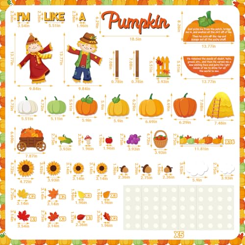 Containlol Fall Thanksgiving Bulletin Board Set Autumn Harvest Classroom Decorations Cutout for Door Wall School Supplies(Yellow,Christian Pumpkin) - color: Yellow, style: Christian Pumpkin