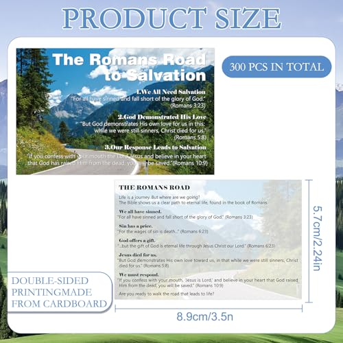 Gospel Tract Card Plan of Salvation 240 Pcs The Romans Road Cards Pocket Holy Postcards Bible Prayer Gospel Tracts Christian Bookmark Prayer Gift for Women Men Party Church Ministering Tool - color: The Romans Road