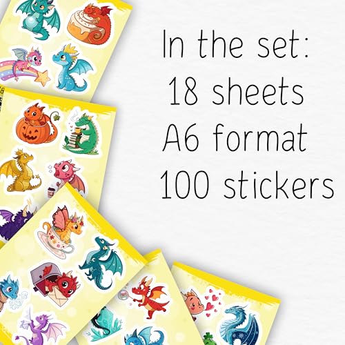 100Pcs Cute Dragon Stickers Waterproof, Funny for Laptop - Dragon Party Supplies - Gift for Women & Men - color: Dragon Stickers