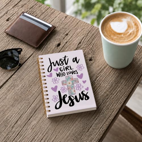 foedor Purple Christian Bible Verse Spiral Notebook Journal, 5.5×8.3 Inch - style: jesus purple