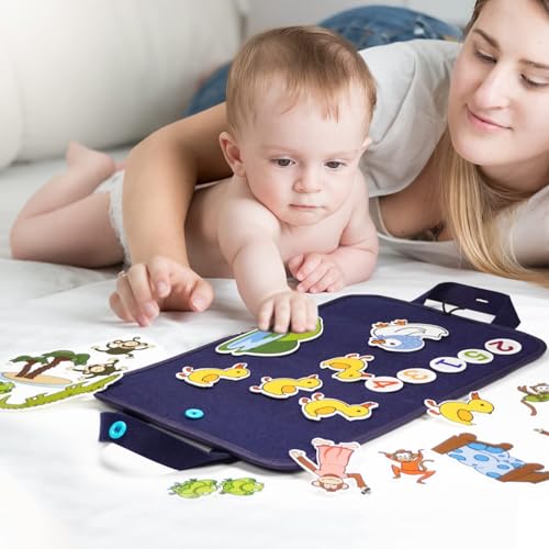 CHEFAN Felt Board for Toddlers, Felt Story Board, 4 Preschool Story Sets - color: Five Duck