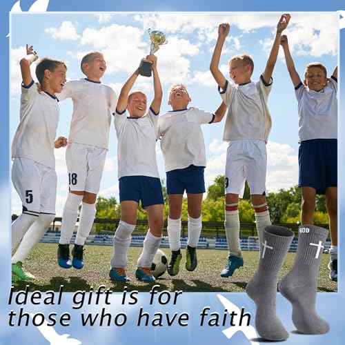 Chicingyou Christian Cross Socks for Men Youth, Us Size 6-12 - color: Grey