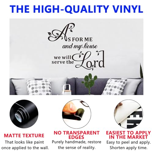 Christian Wall Decals for Living Room: Bible Verse Quotes Inspirational Positive Vinyl Art Wall Stickers for Bedroom Wall Decor - As for Me and My House 24" X 20" - color: As for Me and My House, size: Large