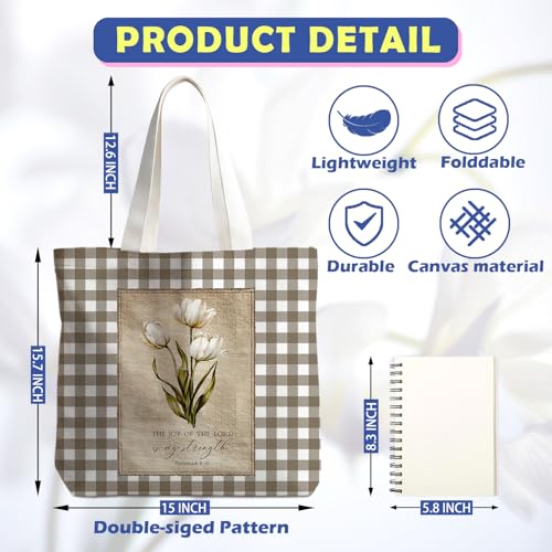 Christian Tote Bag - color: White Tulip Floral