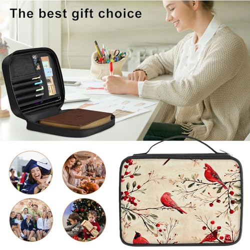 Bible Cover for Women Kids, Bible Carrying Case Church Bag Bible Protective with Zippered Back Pocket, Gift for Adults Lady Women Men, Fabric with Birds - color: Fabric With Birds
