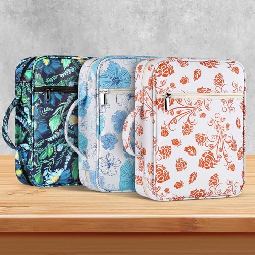 Bible Cover with Durable Handle, Carrying Book Case Church Bag Bible, Protective with Zippered Pocket, Bible Study Accessories Supplies, Book Protector for Book Lovers, MistyBlue - color: Misty Blue