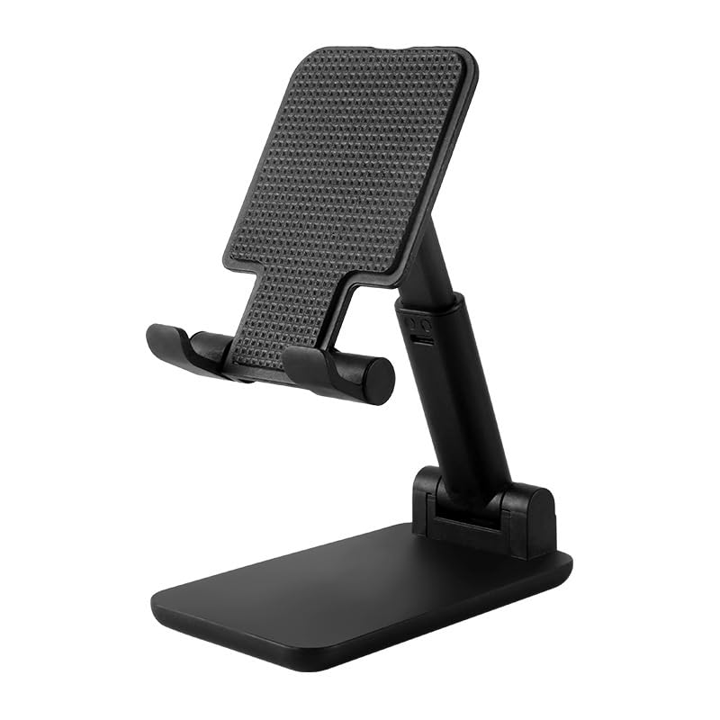 Sleek White Minimalist Phone Stand - Modern Desk Accessory with Adjustable Viewing, Non-Slip Base, Foldable Design for iPhone & E-Readers All Smart Phones