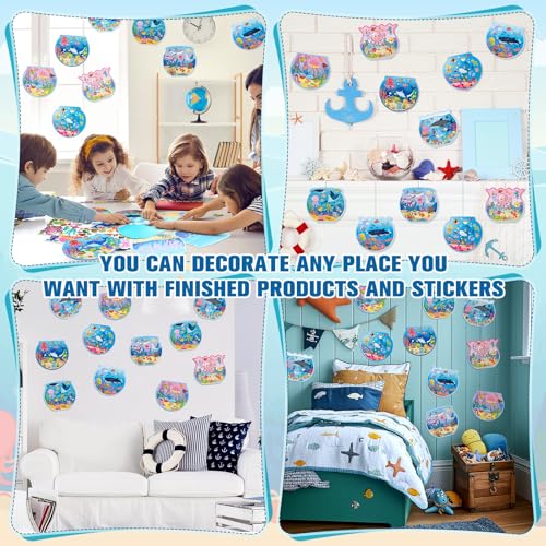 Frienda 48 Sets Fish Ocean Stickers Craft Kit, Summer Scene DIY Bulk - style: Fish