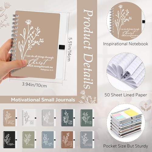 Kosiz 20 Sets Christian Gift Bible Spiral Notebook with Pens, Morandi Color - color: Morandi Color