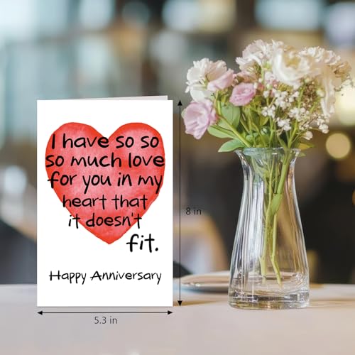 Romantic Anniversary Card for Couple, Funny Anniversary Card for Husband Wife Girlfriend Boyfriend, Love for You In My Heart - color: Love for You In My Heart