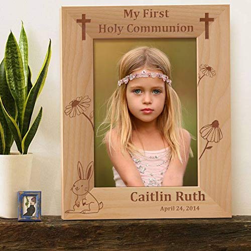 Personalized My First Holy Communion Picture Frame 8" x 10" Brown (Vertical) - size: 8" x 10", style: Vertical