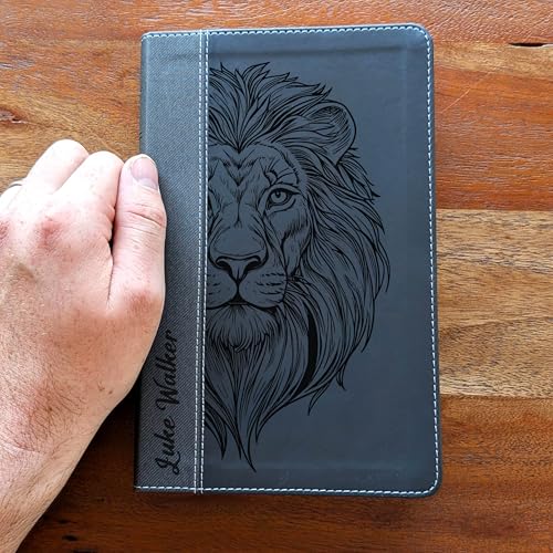 Farm and Posh Personalized NIV Personal Bible with Crown of Thorns | Large Print (Black Lion Front) - color: Black Lion Front