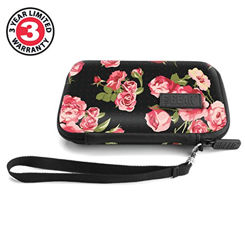 USA Gear Hard Case Compatible with Wonder Bible KJV the Talking Audio Bible Player, Wonder Bible NIV, Cable, Earbuds & More - Scratch Resistant Interior, Wrist Strap (Case Only) - Roses - color: Floral