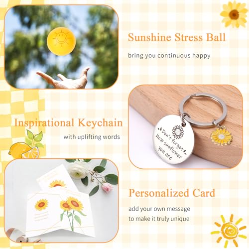 10Pcs Sunshine Gift for Women - Unique Care Package with Sunflower Gifts, Friendship Box of Sunshine for Mom Sister Wife, Get Well Soon & Birthday Present, Self Care Basket for Women Recovery - color: Yellow