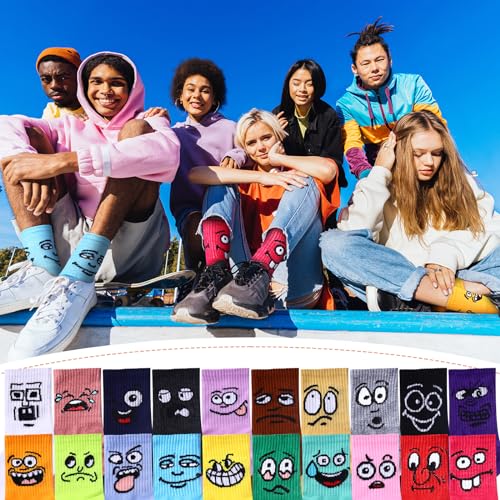 Cuffbow 20 Pack Crazy Funny Emotion Women Sock - style: Cute Style