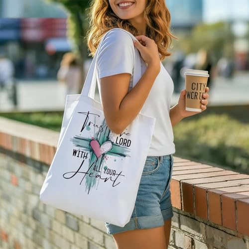 Bible Tote Bags Cute Christian Preppy Canvas Tote Bag Christian Gifts for Women Reusable Shopping Bags(Parent) - color: Bible-1