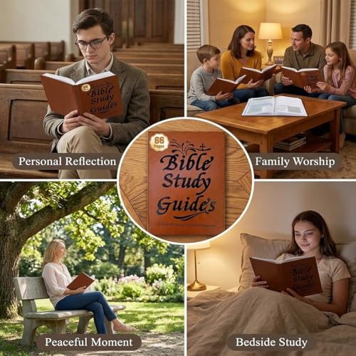 Bible Study Guide 66 Pages, Devotional Journal with Daily Scripture Quotes Journey Book, Prayer Journal, The Bible in a Year Devotional, Christian Bibles Study Guides for Women