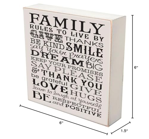 LifeSong Milestones Family Rules to Live by Give Thanks Wedding for Couple, Housewarming Gift Ideas for Mr. and Mrs. Shadow Box 6"x6" (Family Rules to Live by give Thanks) - color: Family Rules to Live By Give Thanks
