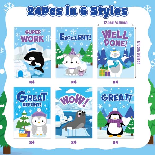 Dvbonike 24Pcs Winter Inspirational Coloring Books Polar Animals DIY Pages - color: D-positive (Winter)