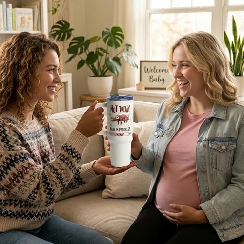 Mom to Be Gift, Pregnancy Gifts for Expecting Mom, Pregnant Gifts, Tumbler Gift for Pregnant Birthday Christmas Xmas, Mama to Be Soon to Be Expecting Mother 40 Oz Tumbler with Handle and Straw - color: Mom to be