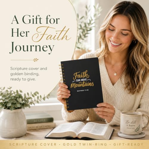 Only Zest Hardcover Blank Christian Notebook – 140 Pages - Matthew 17:20 - color: Faith_Black
