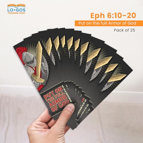 Full Armor of God Bible Bookmarks, Pack of 25 Spartan Warrior Christian Bible Verse Bookmarkers for Bible Study & Church Welcome Packets, Faith & Prayer Scripture Card Gifts for Men & Women - color: Spartan Warrior, size: Pack of 25