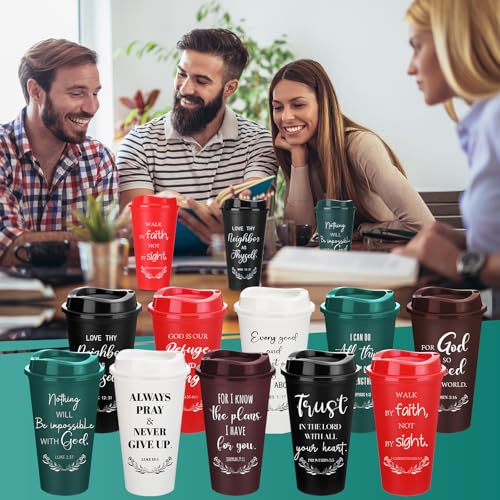 Skylety 20 Pack Christian Gifts Bulk 16oz Bible Verse Tumbler with Lids - color: Classic Color
