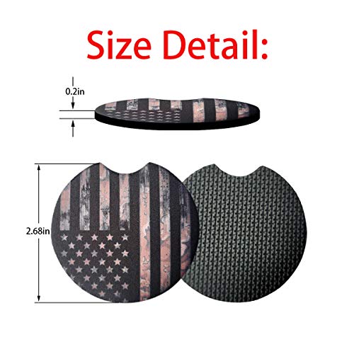 Moly Magnolia 2 Pack 2.75 Inch Car Cup Holder Coasters, Black Flag - color: Black Flag