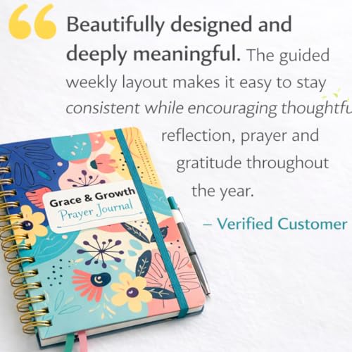 EFFETA Prayer Journal for Women – 52-Week Christian Devotional & Bible Study with Scripture Prompts | Hardcover Gold Spiral, Pen Holder & Ribbon Bookmark | Thoughtful Gift for Christian Women