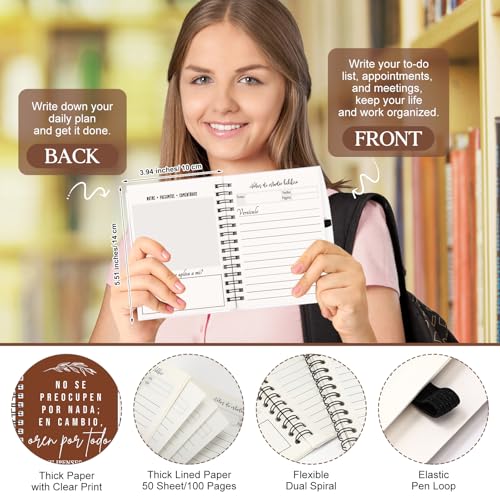 Kosiz 10 Sets Christian Bulk Gifts Bible Verse Prayer Notebook with Ballpoint Pen Spanish Cristiano Bible Study Journal Church Supplies for Men Women Grandparents Pastor Clergy(Joyous Color) - color: Joyous Color