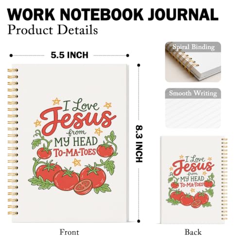 Jesus Christian Notebook Tomato Journal for Women Teen Girls - color: Tomato Jesus