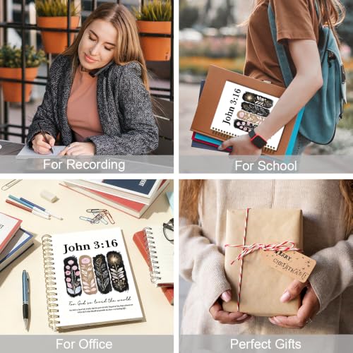 for God So Loved The World Spiral Notebook for School Office, John 3:16 Christian Journal, Floral Christian Faith Notebook Gifts, Inspirational New Job Farewell Gifts for Women Men Coworkers - style: So Loved