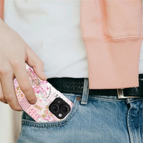 Magnetic Case for iPhone 15 Plus, Compatible with Magsafe PC Hard Shell & Silicone Inner Bumper Anti-Scratch Full-Body Cover Shockproof Slim Design Retro Newspaper Collage Religious Jesus - color: Retro Newspaper Collage Religious Jesus, size: iPhone 15 P