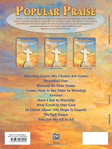 Popular Praise: 10 Timeless Christian Worship Songs (Big Note Piano)