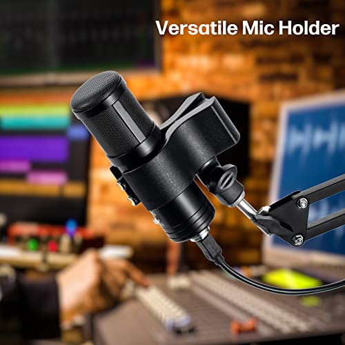 BILIONE Large Microphone Clips for Mics with Outer Diameter 1.26" to 2.3" - color: black, size: 2 Pack