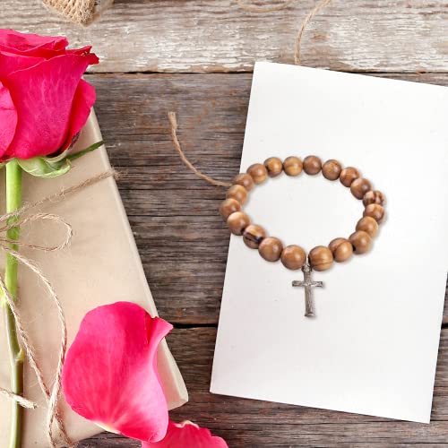 Logos Trading Post Olive Wood Catholic Rosary Bracelet from the Holy Land - style: 2 Decade Stretch