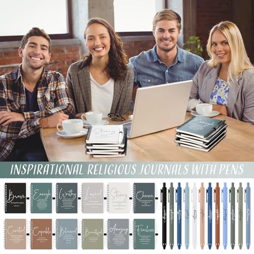 Kosiz 12 Sets Christian Gifts Bulk Prayer Journals Pens, Boho Color - color: Boho Color